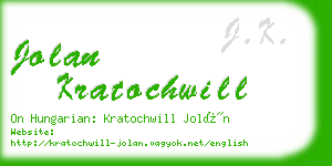 jolan kratochwill business card